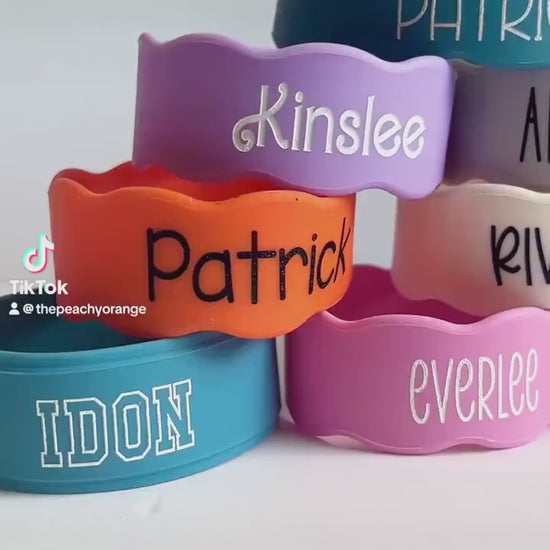 Silicone Cup Label, Baby Bottle Label, Engraved Cup Band, Kids Cup Label, Reusable Label, Permanent Cup Label, Silicone Band, Baby, Daycare