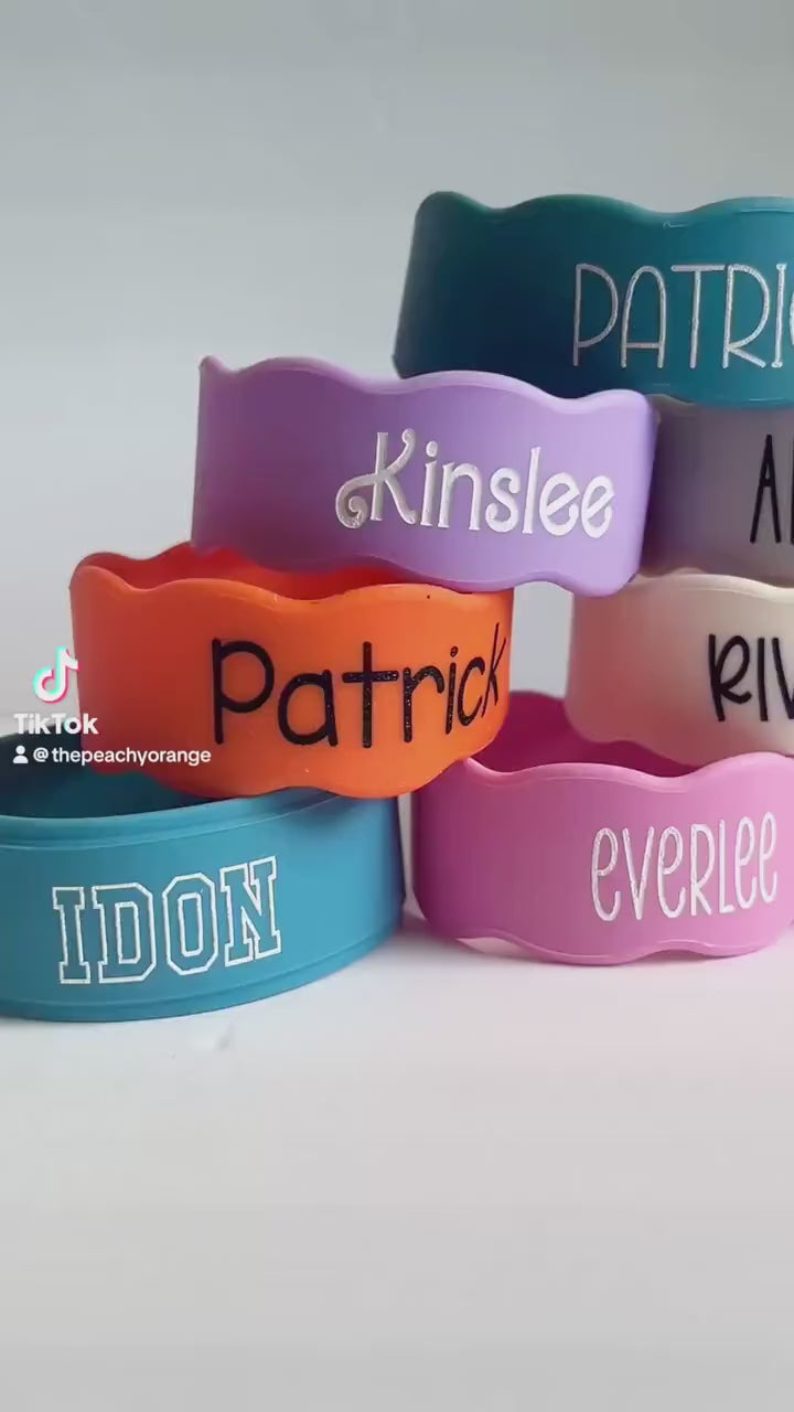 Silicone Cup Label, Baby Bottle Label, Engraved Cup Band, Kids Cup Label, Reusable Label, Permanent Cup Label, Silicone Band, Baby, Daycare