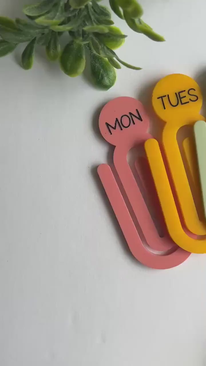 Jumbo Acrylic Paperclips, Teacher Gift • Bookmark • Planner Accessory, Pastel Paper Holder, office accessory, acrylic, bookmark, Paper Clips