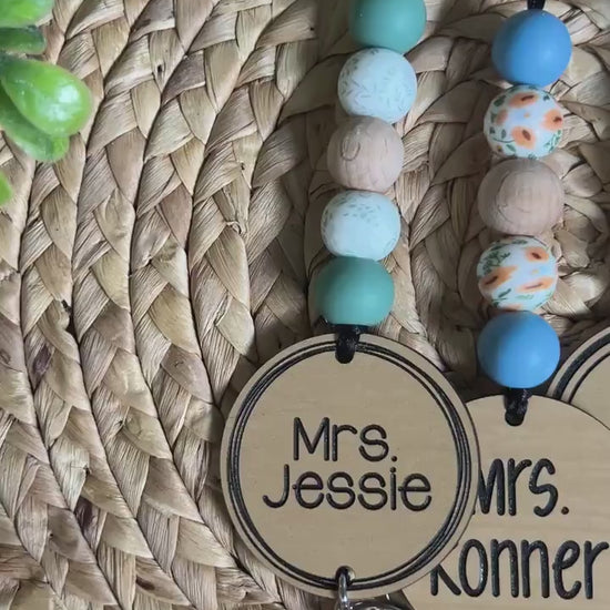 Teacher Lanyard, Floral Lanyard, Boho Lanyard Gift for Educators, Custom teacher lanyard, personalized teacher gift