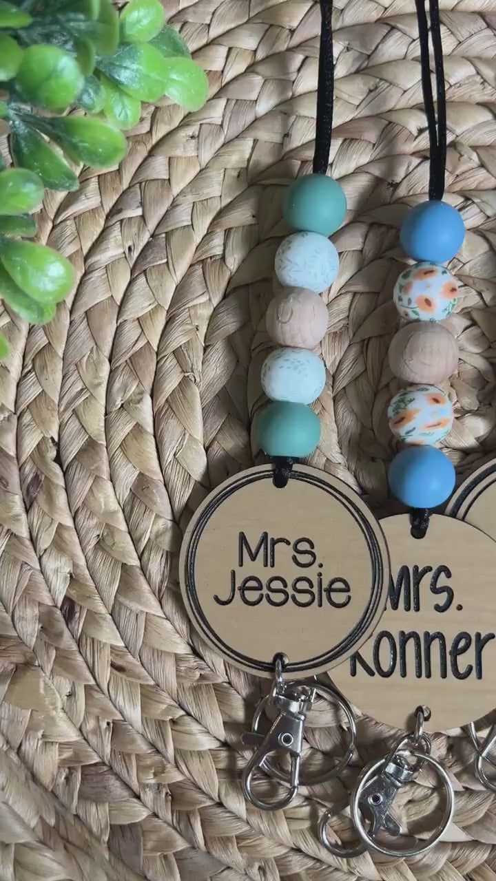 Teacher Lanyard, Floral Lanyard, Boho Lanyard Gift for Educators, Custom teacher lanyard, personalized teacher gift